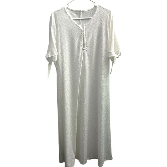Unbranded Dresses & Skirts - Women's summer maxi dress coverup white 2XL beach pool long sundress w/ pockets